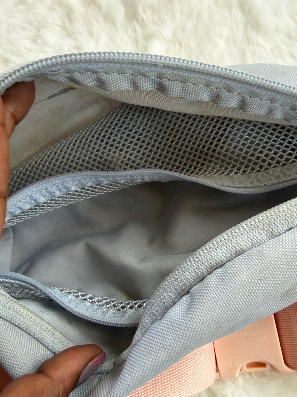 Nike Gray and Pale Pink Crossbody Waist Bag - Picture 5 of 5